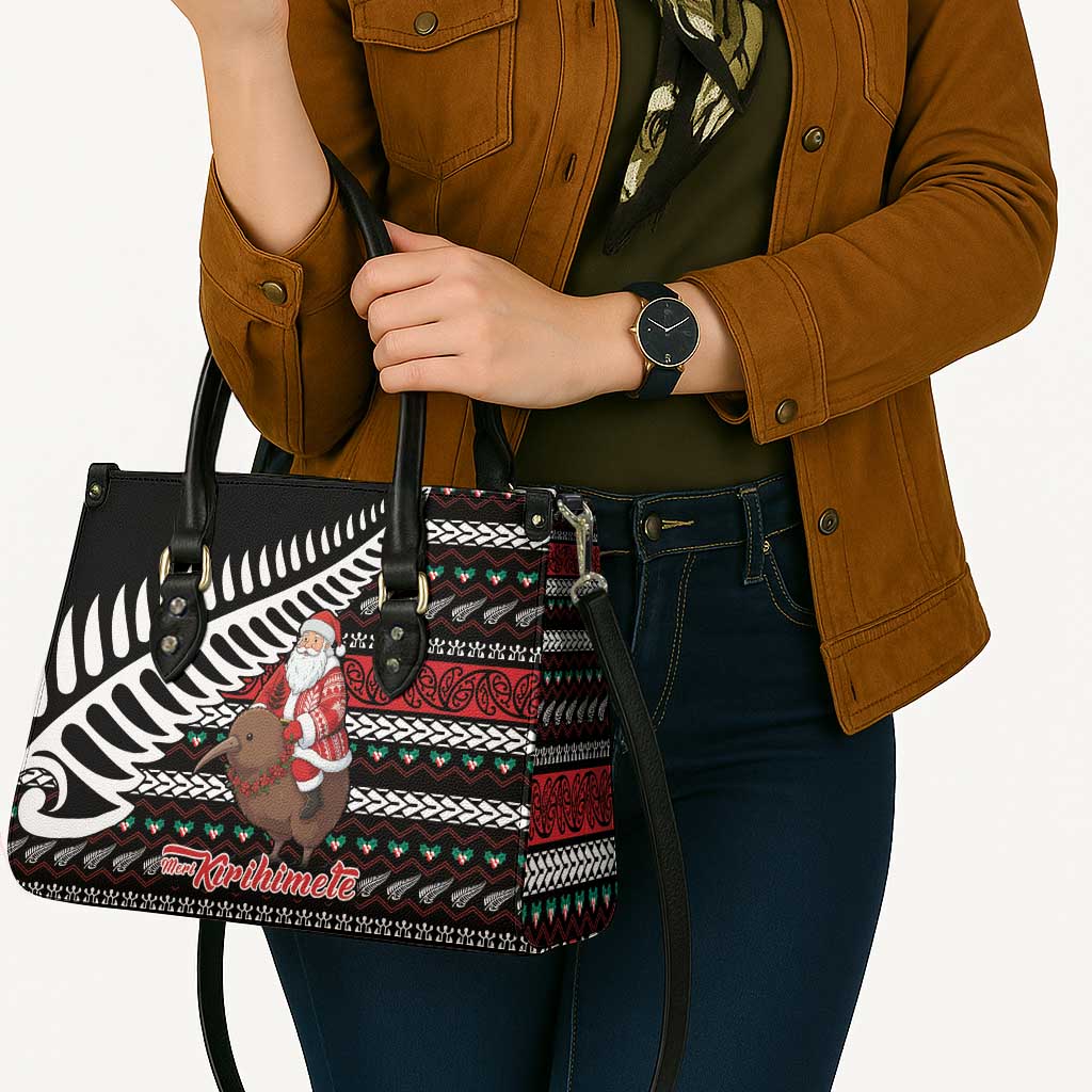 New Zealand Kiwi Santa Christmas Leather Bag He Wairua Kirihimete - Polynesian Pride