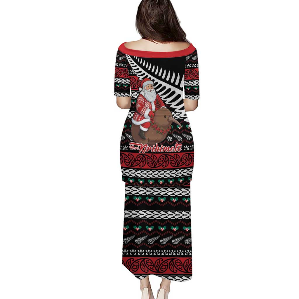 New Zealand Kiwi Santa Christmas Puletasi He Wairua Kirihimete LT9 - Polynesian Pride