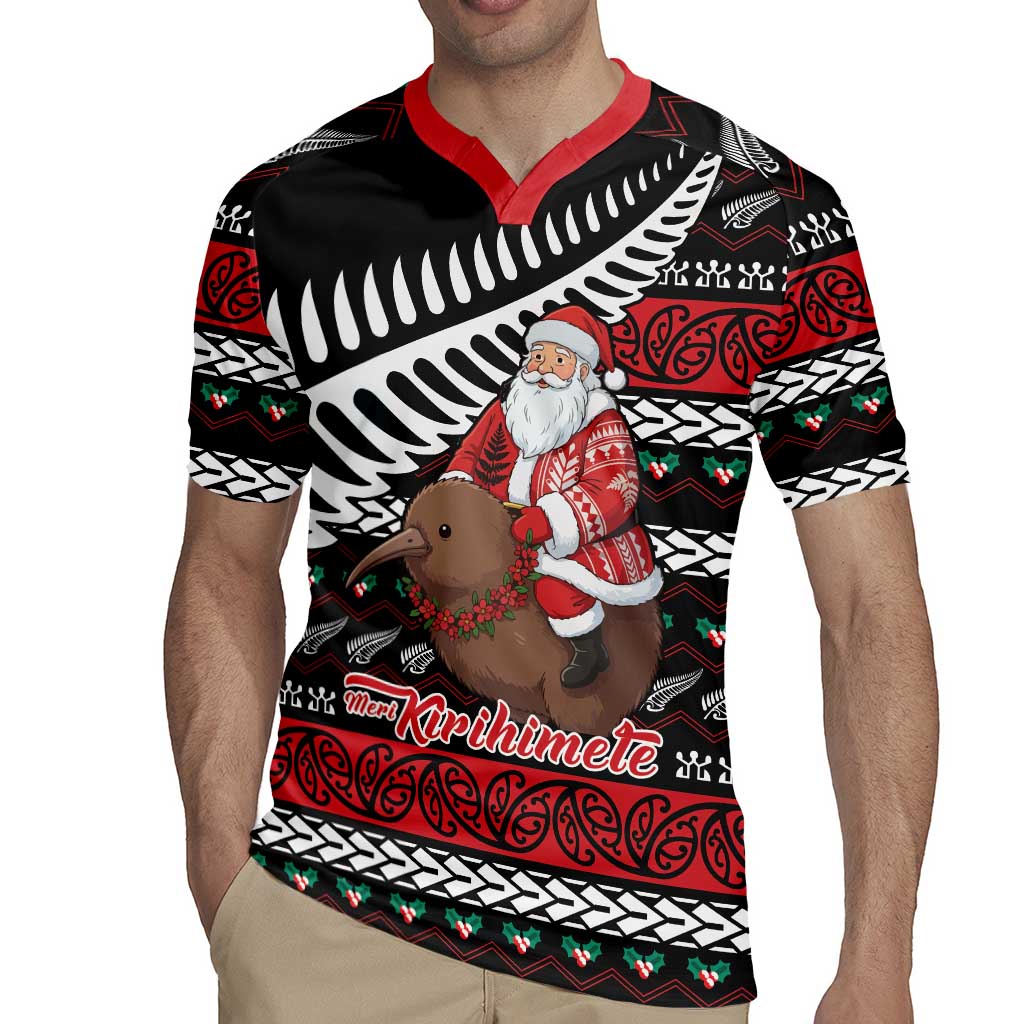 New Zealand Kiwi Santa Christmas Rugby Jersey He Wairua Kirihimete LT9 - Polynesian Pride