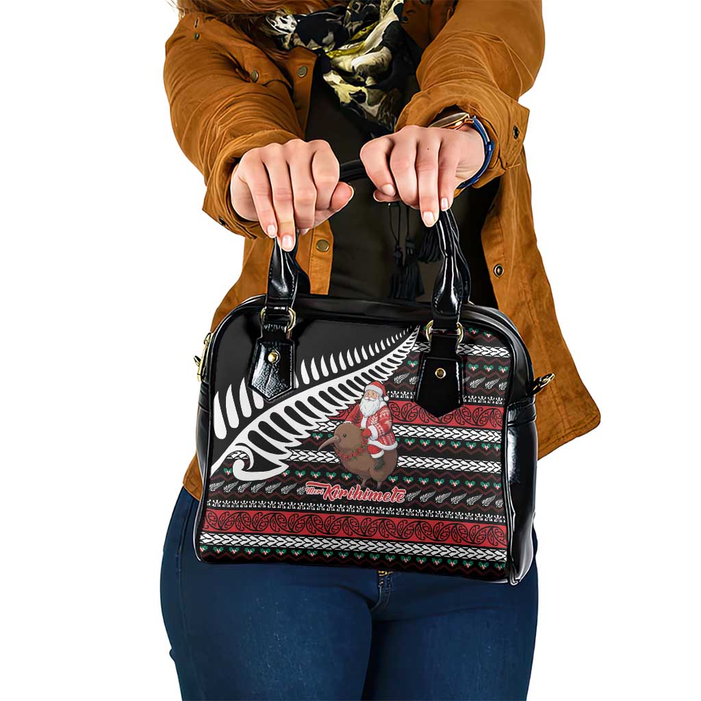 New Zealand Kiwi Santa Christmas Shoulder Handbag He Wairua Kirihimete - Polynesian Pride