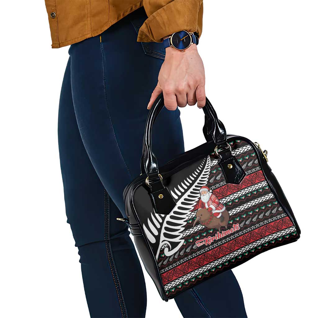New Zealand Kiwi Santa Christmas Shoulder Handbag He Wairua Kirihimete - Polynesian Pride