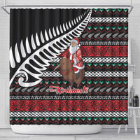New Zealand Kiwi Santa Christmas Shower Curtain He Wairua Kirihimete LT9 - Polynesian Pride