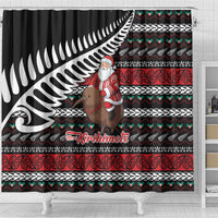 New Zealand Kiwi Santa Christmas Shower Curtain He Wairua Kirihimete LT9 - Polynesian Pride