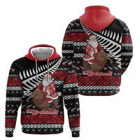 New Zealand Kiwi Santa Christmas Zip Hoodie He Wairua Kirihimete LT9 - Polynesian Pride