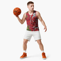 Personalised New Zealand Koru Pohutukawa Basketball Jersey Meri Kirihimete Aroha for Christmas LT9 - Polynesian Pride