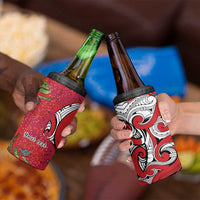 Personalised New Zealand Koru Pohutukawa 4 in 1 Can Cooler Tumbler Meri Kirihimete Aroha for Christmas - Polynesian Pride