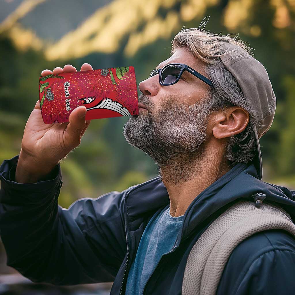 Personalised New Zealand Koru Pohutukawa 4 in 1 Can Cooler Tumbler Meri Kirihimete Aroha for Christmas - Polynesian Pride