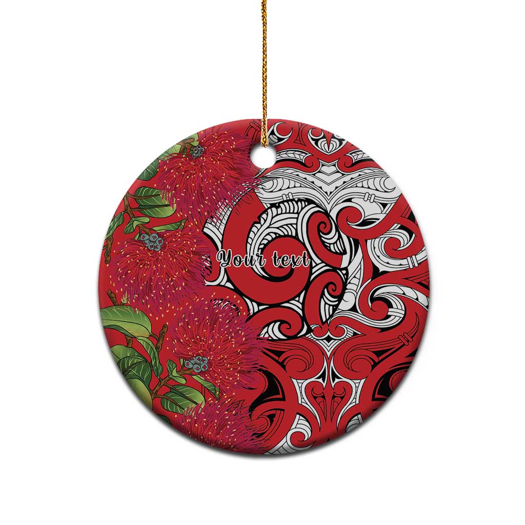 Personalised New Zealand Koru Pohutukawa Ceramic Ornament Meri Kirihimete Aroha for Christmas - Polynesian Pride