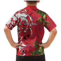 Personalised New Zealand Koru Pohutukawa Family Matching Mermaid Dress and Hawaiian Shirt Meri Kirihimete Aroha for Christmas - Polynesian Pride