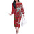 Personalised New Zealand Koru Pohutukawa Family Matching Off The Shoulder Long Sleeve Dress and Hawaiian Shirt Meri Kirihimete Aroha for Christmas - Polynesian Pride