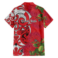 Personalised New Zealand Koru Pohutukawa Family Matching Off Shoulder Maxi Dress and Hawaiian Shirt Meri Kirihimete Aroha for Christmas - Polynesian Pride