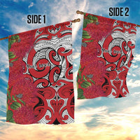Personalised New Zealand Koru Pohutukawa Garden Flag Meri Kirihimete Aroha for Christmas - Polynesian Pride