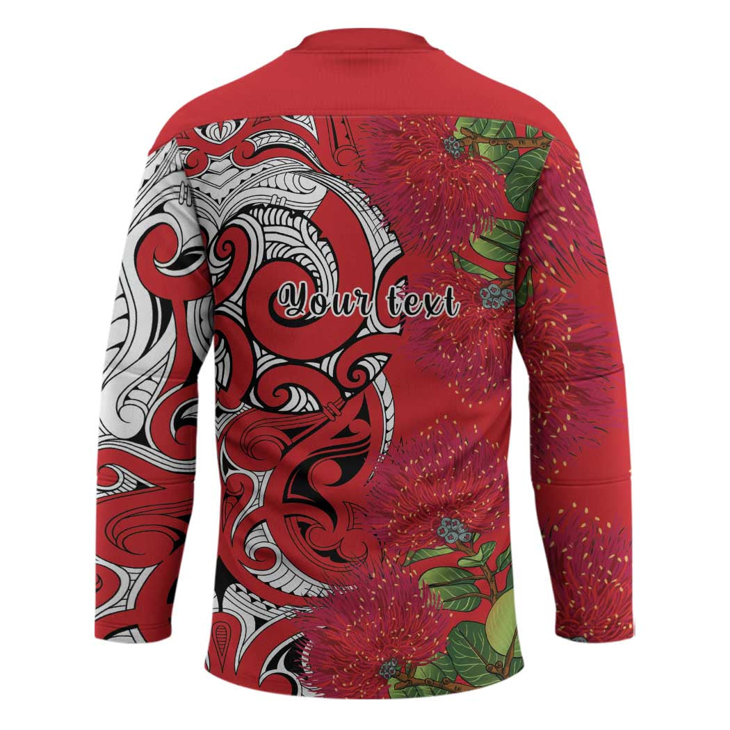 Personalised New Zealand Koru Pohutukawa Hockey Jersey Meri Kirihimete Aroha for Christmas LT9 - Polynesian Pride