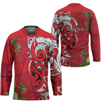 Personalised New Zealand Koru Pohutukawa Hockey Jersey Meri Kirihimete Aroha for Christmas LT9 - Polynesian Pride