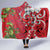 Personalised New Zealand Koru Pohutukawa Hooded Blanket Meri Kirihimete Aroha for Christmas - Polynesian Pride