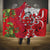 Personalised New Zealand Koru Pohutukawa Hooded Blanket Meri Kirihimete Aroha for Christmas - Polynesian Pride