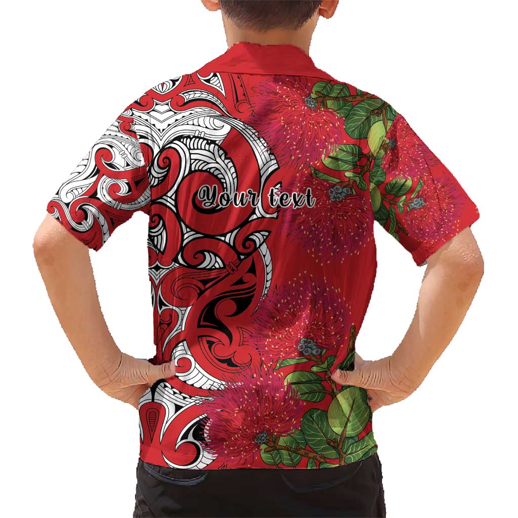 Personalised New Zealand Koru Pohutukawa Kid Hawaiian Shirt Meri Kirihimete Aroha for Christmas LT9 - Polynesian Pride