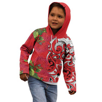 Personalised New Zealand Koru Pohutukawa Kid Hoodie Meri Kirihimete Aroha for Christmas LT9 - Polynesian Pride