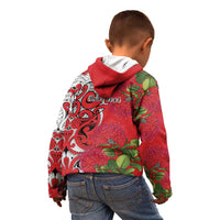 Personalised New Zealand Koru Pohutukawa Kid Hoodie Meri Kirihimete Aroha for Christmas LT9 - Polynesian Pride