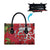 Personalised New Zealand Koru Pohutukawa Leather Bag Meri Kirihimete Aroha for Christmas - Polynesian Pride