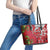 Personalised New Zealand Koru Pohutukawa Leather Tote Bag Meri Kirihimete Aroha for Christmas - Polynesian Pride