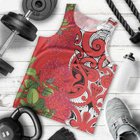 Personalised New Zealand Koru Pohutukawa Men Tank Top Meri Kirihimete Aroha for Christmas - Polynesian Pride