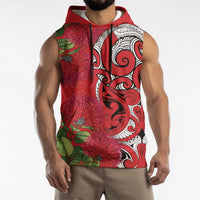 Personalised New Zealand Koru Pohutukawa Sleeveless Hoodie Meri Kirihimete Aroha for Christmas LT9 - Polynesian Pride