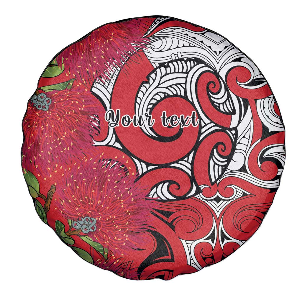 Personalised New Zealand Koru Pohutukawa Spare Tire Cover Meri Kirihimete Aroha for Christmas LT9 - Polynesian Pride