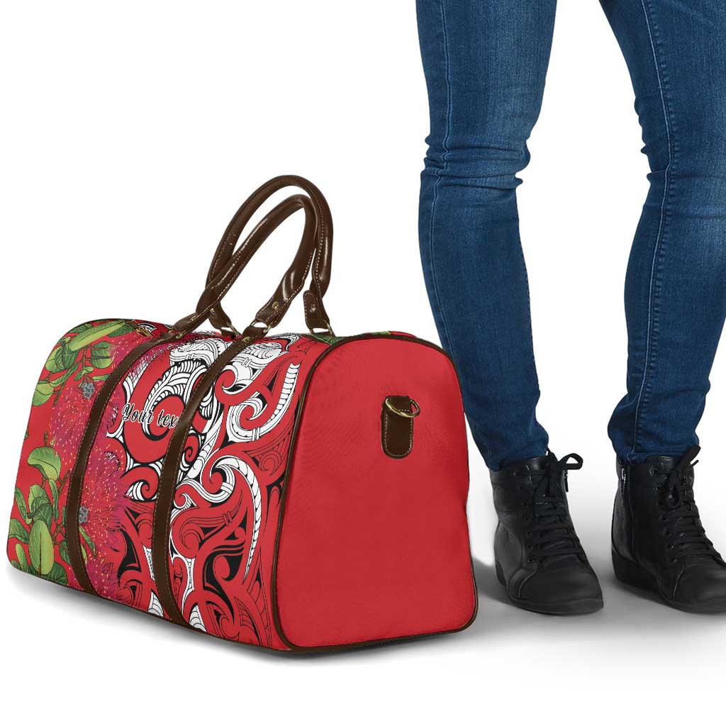 Personalised New Zealand Koru Pohutukawa Travel Bag Meri Kirihimete Aroha for Christmas LT9 - Polynesian Pride