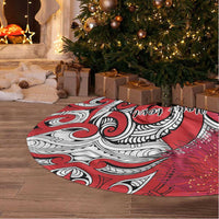 Personalised New Zealand Koru Pohutukawa Tree Skirt Meri Kirihimete Aroha for Christmas - Polynesian Pride