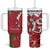 Personalised New Zealand Koru Pohutukawa Tumbler With Handle Meri Kirihimete Aroha for Christmas - Polynesian Pride