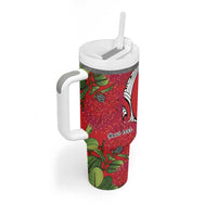 Personalised New Zealand Koru Pohutukawa Tumbler With Handle Meri Kirihimete Aroha for Christmas - Polynesian Pride