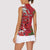 Personalised New Zealand Koru Pohutukawa Women Sleeveless Polo Shirt Meri Kirihimete Aroha for Christmas - Polynesian Pride