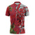 Personalised New Zealand Koru Pohutukawa Zipper Polo Shirt Meri Kirihimete Aroha for Christmas - Polynesian Pride