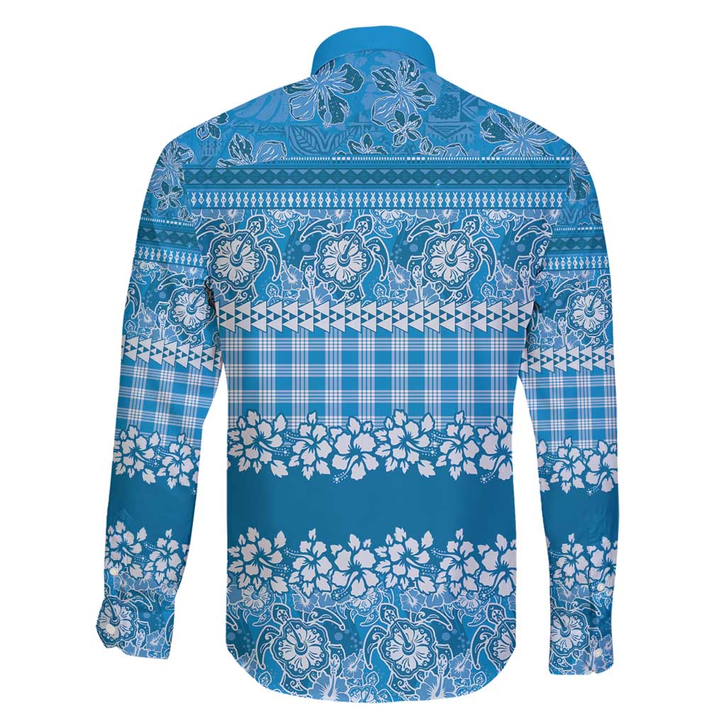 Hawaiian Hibiscus Honu Family Matching Puletasi and Hawaiian Shirt Blue Mele Kalikimaka Palaka Spirit - Polynesian Pride