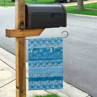 Hawaiian Hibiscus Honu Garden Flag Blue Mele Kalikimaka Palaka Spirit - Polynesian Pride