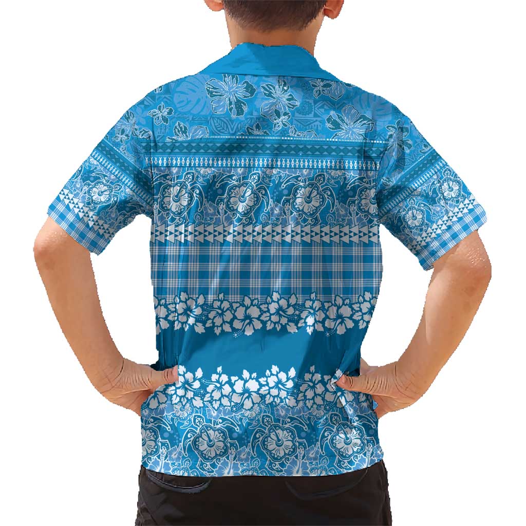 Hawaiian Hibiscus Honu Hawaiian Shirt Blue Mele Kalikimaka Palaka Spirit - Polynesian Pride