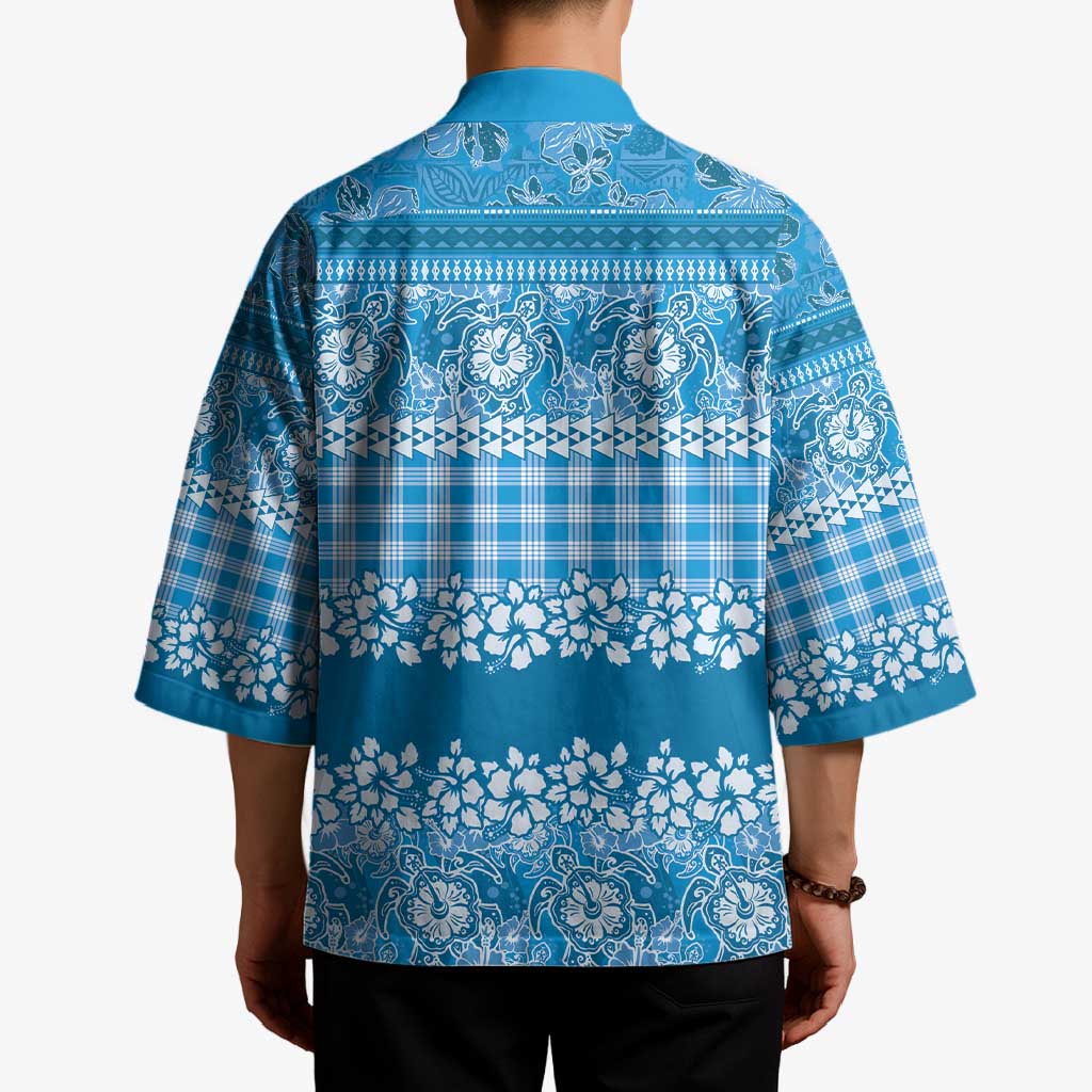 Hawaiian Hibiscus Honu Kimono Blue Mele Kalikimaka Palaka Spirit - Polynesian Pride