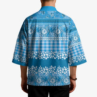 Hawaiian Hibiscus Honu Kimono Blue Mele Kalikimaka Palaka Spirit - Polynesian Pride