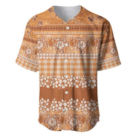 Hawaiian Hibiscus Honu Baseball Jersey Gold Mele Kalikimaka Palaka Spirit - Polynesian Pride