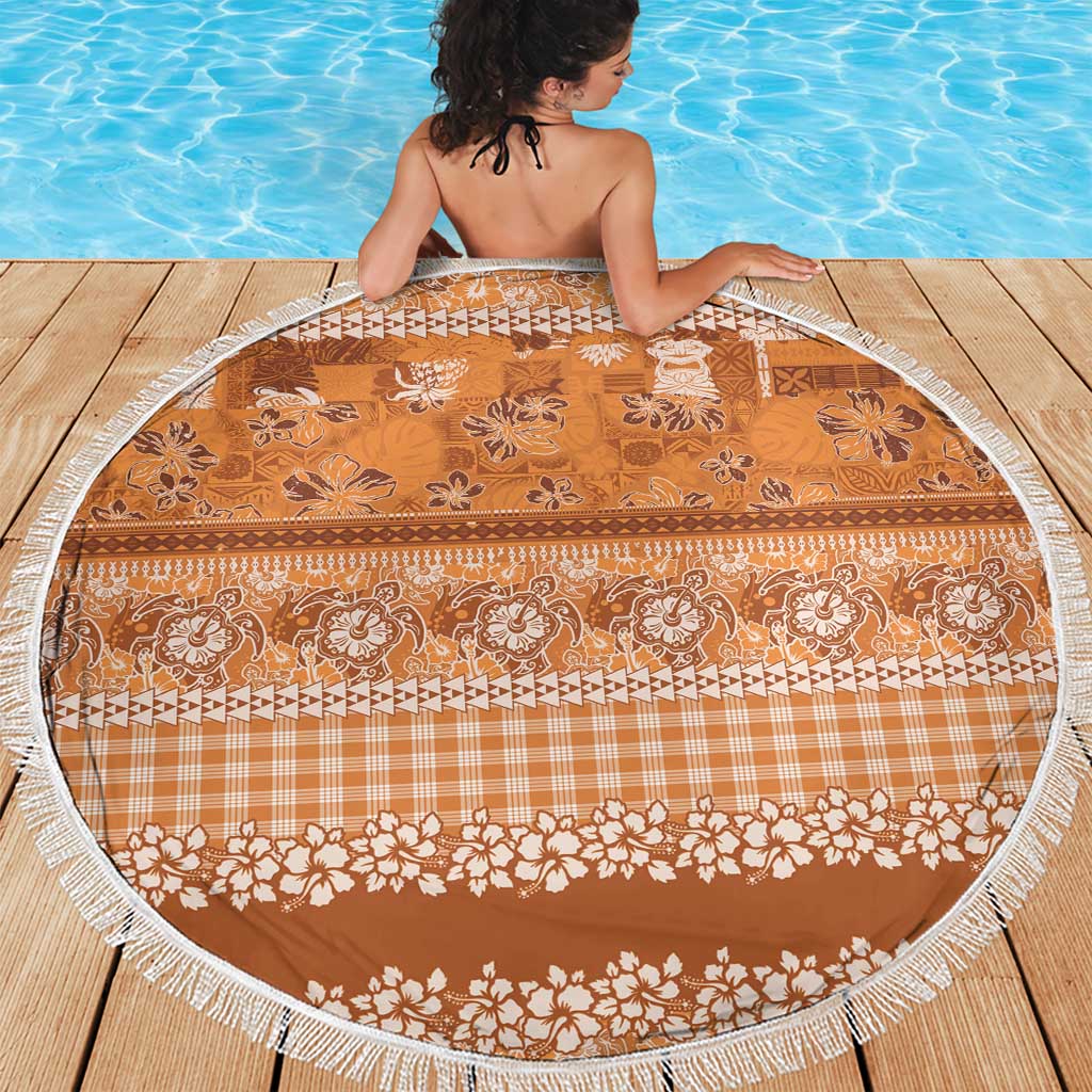 Hawaiian Hibiscus Honu Beach Blanket Gold Mele Kalikimaka Palaka Spirit - Polynesian Pride