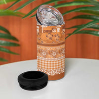 Hawaiian Hibiscus Honu 4 in 1 Can Cooler Tumbler Gold Mele Kalikimaka Palaka Spirit - Polynesian Pride