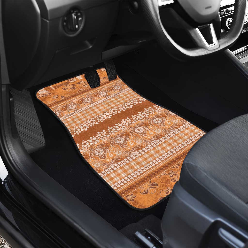 Hawaiian Hibiscus Honu Car Mats Gold Mele Kalikimaka Palaka Spirit - Polynesian Pride