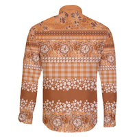 Hawaiian Hibiscus Honu Family Matching Off Shoulder Maxi Dress and Hawaiian Shirt Gold Mele Kalikimaka Palaka Spirit - Polynesian Pride