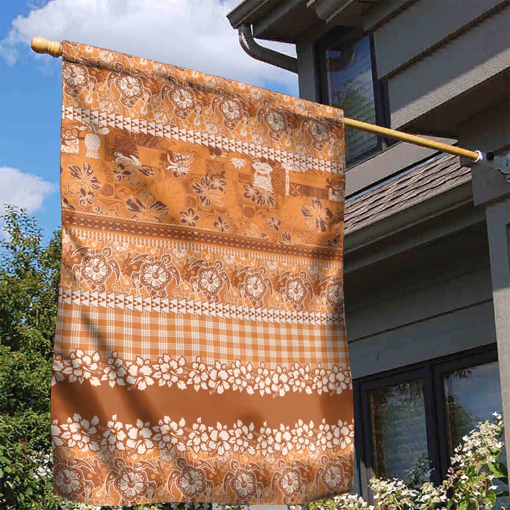 Hawaiian Hibiscus Honu Garden Flag Gold Mele Kalikimaka Palaka Spirit - Polynesian Pride