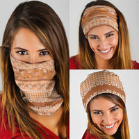 Hawaiian Hibiscus Honu Neck Gaiter Gold Mele Kalikimaka Palaka Spirit - Polynesian Pride