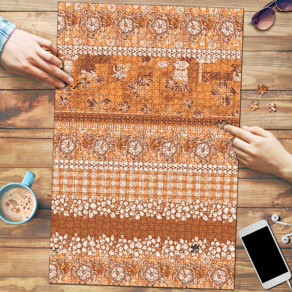 Hawaiian Hibiscus Honu Puzzle Gold Mele Kalikimaka Palaka Spirit - Polynesian Pride