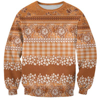 Hawaiian Hibiscus Honu Sweatshirt Gold Mele Kalikimaka Palaka Spirit - Polynesian Pride