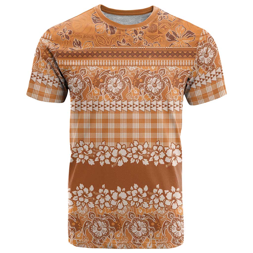 Hawaiian Hibiscus Honu T Shirt Gold Mele Kalikimaka Palaka Spirit - Polynesian Pride