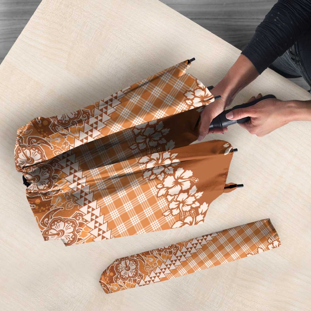 Hawaiian Hibiscus Honu Umbrella Gold Mele Kalikimaka Palaka Spirit - Polynesian Pride